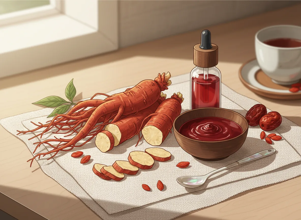AI-generated illustration of a korean red ginseng